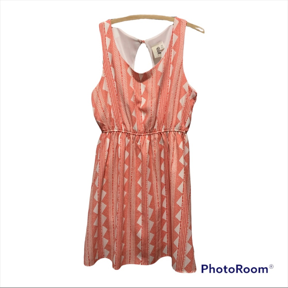 Boutique dress, Medium, tangerine and ivory, never worn, no tags.